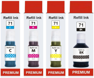 Gedi GI71 Refill Ink for Canon G1020 G1730 G1737 G2020 G2021 G2060 G3020 3730 Printer Black + Tri Color Combo Pack Ink Bottle