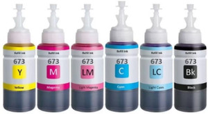ZOKIO 673 Refill Ink Pack Of 6 for L805 , L800 , L850 , L1800 Printer Black + Tri Color Combo Pack Ink Bottle