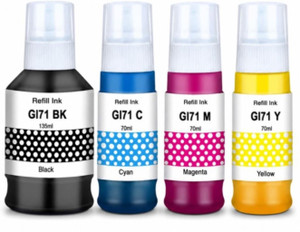 Gedi GI71 Refill Ink for Canon G1020 G1737 G2020 G2021 G2060 G3770 G4770 Printer Black + Tri Color Combo Pack Ink Bottle