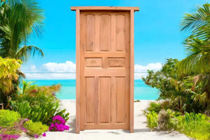 La Furniture Indian Hand Made Classic Design 8 Pannel Mahogany Wooden Door Palla With Frame Interior Door