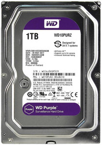 WD Purple 1 TB Surveillance Systems Purple SATA Internal Hard Disk Drive (HDD) (WD10PURZ)