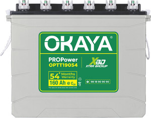 OKAYA 54 Months Warranty Tubular Inverter Battery at ₹12299 (25% Off) – Flipkart