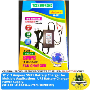 TechSupreme 12V 7Amp UPS Battery Charger Power Supply Adapter for Inverter Square Wave Inverter