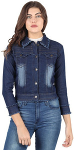 Rohan Fashion Hub 3/4th Sleeve Washed Women Denim Jacket