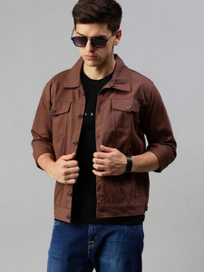 VOGATI 3/4th Sleeve Washed Men Denim Jacket