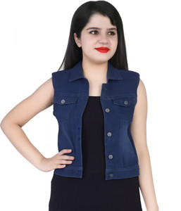 Hype Fashion Sleeveless Solid Women Denim Jacket