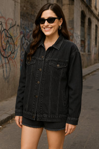 FUNDAY FASHION Full Sleeve Solid Women Denim Jacket