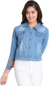 HRIKSHIKA FASHION 3/4th Sleeve Washed Women Denim Jacket