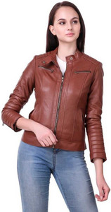 Leather Retail 3/4th Sleeve Solid Women Jacket