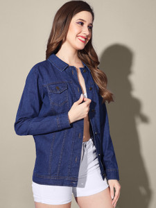 QIOA Full Sleeve Solid Women Denim Jacket