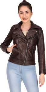 Leather Retail Full Sleeve Solid Women Jacket