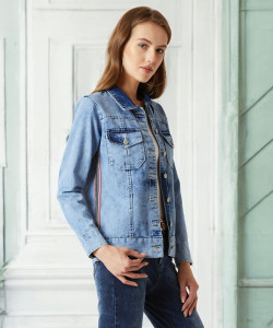 Miss Chase Full Sleeve Solid Women Denim Jacket