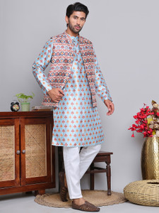 Jompers Men Kurta Pyjama Ethnic Jacket Set
