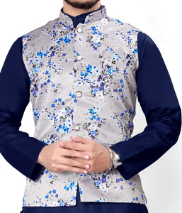 VividStyle Sleeveless Floral Print Men Jacket