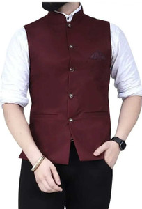 maksud enterprise Sleeveless Self Design Men Jacket