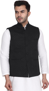 Aaryavar Sleeveless Checkered Men Jacket