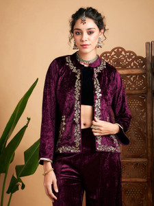 Shae by SASSAFRAS Full Sleeve Embroidered Women Jacket