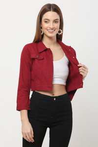 STYLE BEURUA 3/4th Sleeve Solid Women Denim Jacket