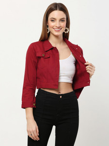 STYLE BEURUA 3/4th Sleeve Solid Women Denim Jacket