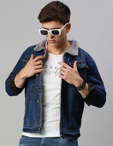 VOXATI Full Sleeve Solid Men Denim Jacket