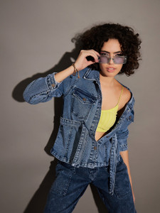 SASSAFRAS Full Sleeve Solid Women Denim Jacket