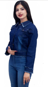 KIRMANI Full Sleeve Washed Girls Denim Jacket