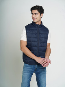 JACK & JONES Sleeveless Self Design Men Jacket