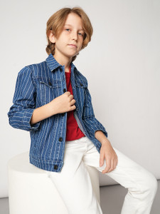 Jack & Jones Junior Full Sleeve Striped Boys Jacket