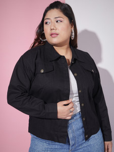 Buynewtrend curvy Full Sleeve Solid Women Jacket
