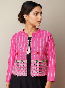 GROVEBERRY Full Sleeve Self Design Women Jacket