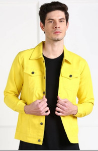Emmy Word Full Sleeve Solid Men Denim Jacket