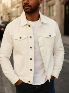 KASHIAN Full Sleeve Solid Men Denim Jacket