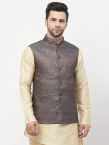 Badoliya & Sons Sleeveless Paisley Men Jacket