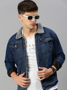 VOXATI Full Sleeve Solid Men Denim Jacket