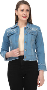 ARADHYA COLLECTIONS Full Sleeve Solid Women Denim Jacket
