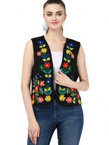 SAAKAA Sleeveless Embroidered Women Jacket