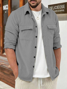 COMBRAIDED Full Sleeve Self Design Men Jacket