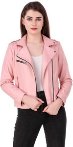 Leather Retail Full Sleeve Solid Women Jacket