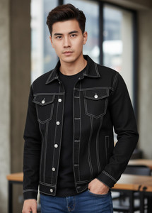 Home Nation Full Sleeve Solid Men Denim Jacket