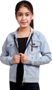 SQS Full Sleeve Solid Girls Denim Jacket