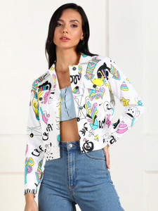 MONTREZ Full Sleeve Graphic Print Women Jacket