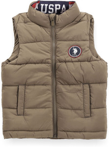 U.S. POLO ASSN. Sleeveless Solid Baby Boys Jacket