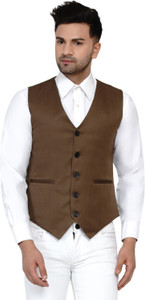 JIHUZUR Solid Men Waistcoat