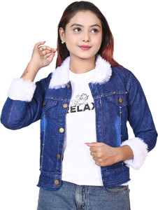 SUMONDRESSES 3/4th Sleeve Solid Women Denim Jacket