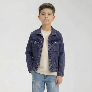 Cremlin Clothing Full Sleeve Printed Boys Denim Jacket