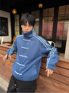 EXOTIX Men Striped Bomber Jacket - Image 1