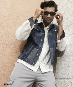 CAMPUS SUTRA Full Sleeve Self Design Men Denim Jacket