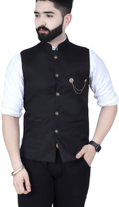 BizzEie Sleeveless Solid Men Jacket