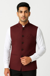 Styloketh Sleeveless Solid Men Jacket