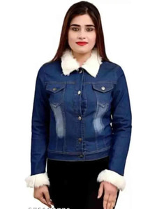 ayan fashion Full Sleeve Solid Girls Denim Jacket